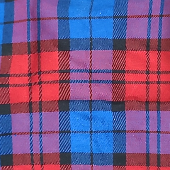 Talbots Vibrant Red & Blue Plaid Shirt size 3X - Picture 4 of 7